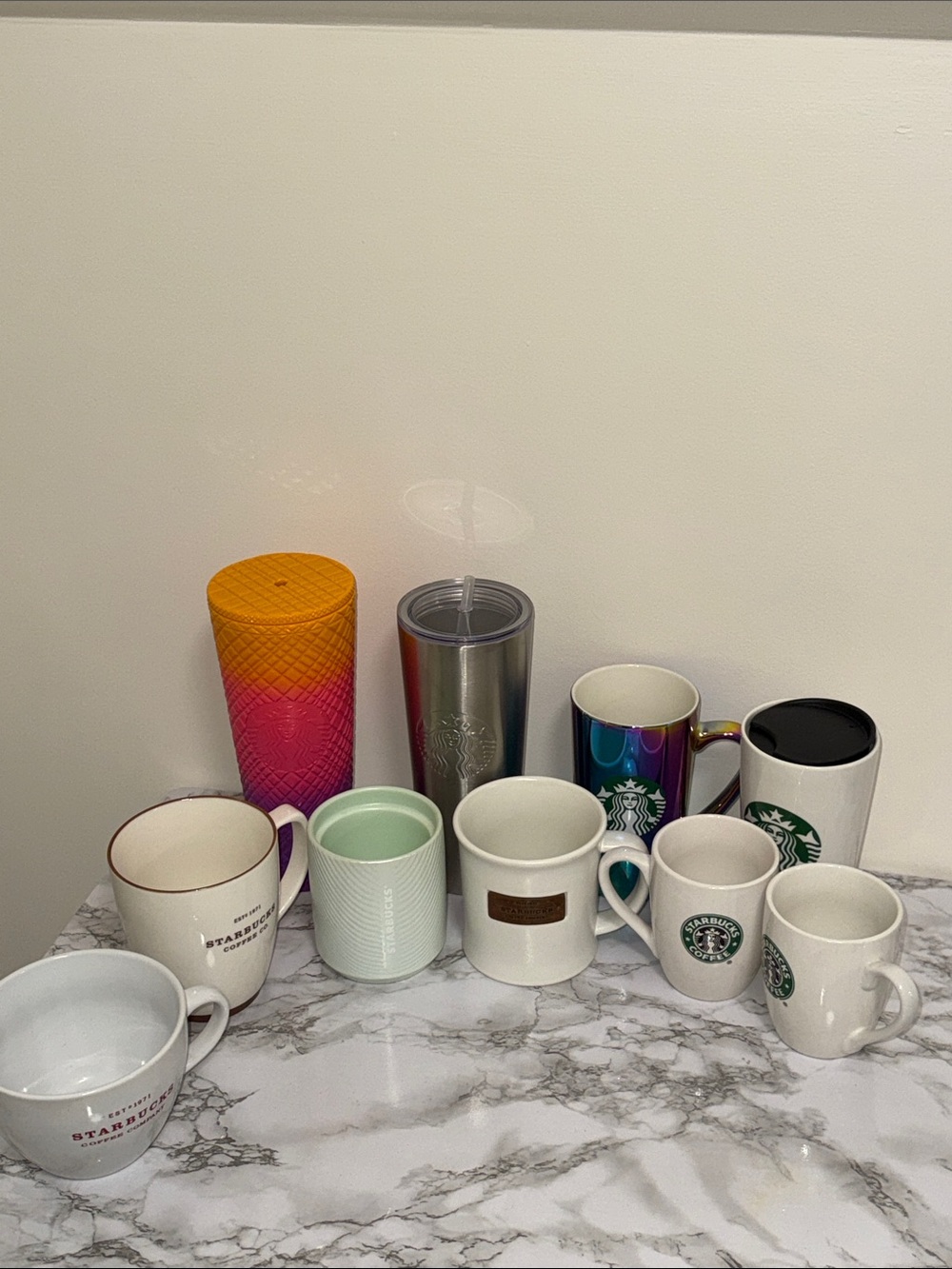 Lot of 10 Starbucks Multicolor Ceramic and Stainless Drinkware Collection